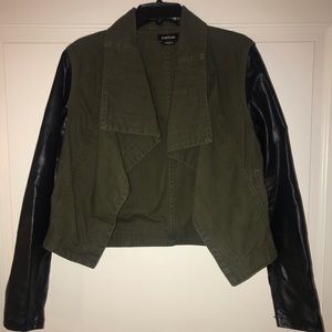 Bebe Two-toned denim & faux leather jacket (Large)